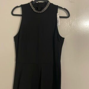 Black sleeveless haltered dress
